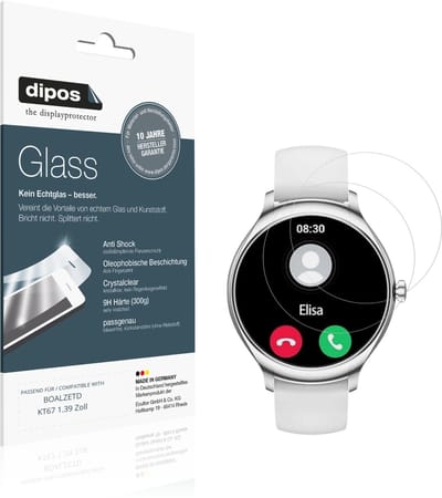 dipos – 2x Pantserfolie geschikt voor BOALZETD KT67 1.39 Zoll | 9H Screenprotector