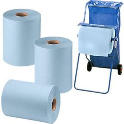 Voordelige set van 3 rollen WYPALL® L AIRFLEX-doekjes + vloerstandaard