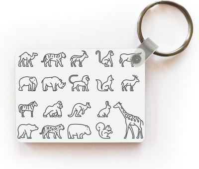 Sleutelhanger - Een pictogram illustratie van de Big five - Uitdeelcadeautjes - Plastic