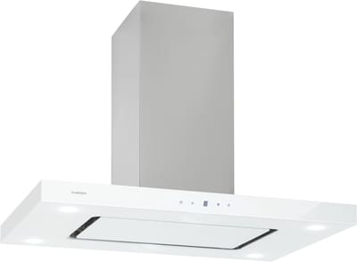 Klarstein Valeria Eiland-afzuigkap - Afzuigkap, Eilandkap, 230W, max. 642 m³/u, 3 standen, LED-verlichting, Touch-paneel, Glas, Roestvrij staal, zuinig, PureAmbience Concept, wit