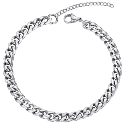Fako Bijoux® - Schakelarmband Gourmet - Cubaanse Schakel Armband - Cuban Link - Armband Staal - RVS - 7mm - 18cm - Zilverkleurig