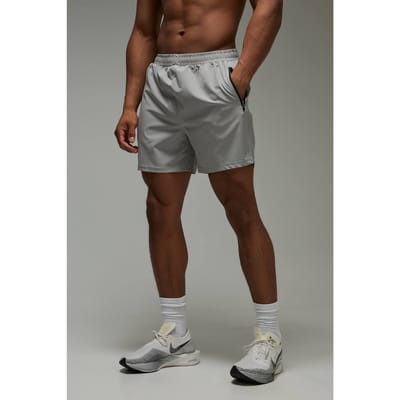 Men's Active Regular Stretch Woven 5inch Short | Light Grey | Size 2XL