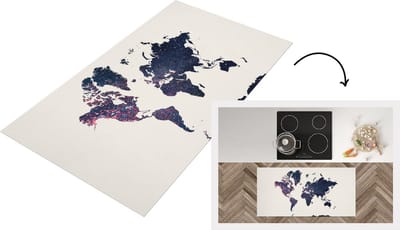Keukenloper - Loper keuken - Wereldkaart - Sterren - Ruimte - 120x60 cm - Keukenloper vinyl