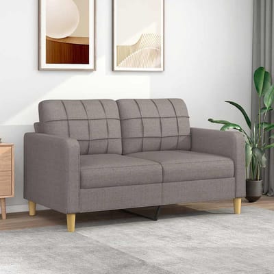 Vidaxl Bank 2-zits, Kleur Taupe, 140 Cm, Bekleed met Stof