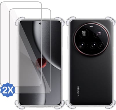 TechNow Hoesje + 2x Screenprotector geschikt voor Xiaomi 15 Ultra Hoesje Screenprotector - Tempered Glass - Extreme Shock Case Transparant