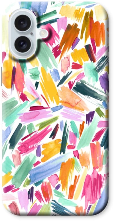 Case Company® - Hoesje geschikt voor iPhone 16 Plus hoesje - Watercolor Brushstrokes - Tough Case - Maximale Bescherming alle Kanten en Schermrand