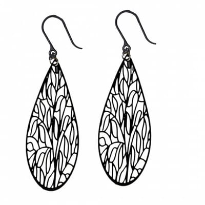 Allergievrij lange Oorbellen Scarlet filigraan zwart-Charme Bijoux