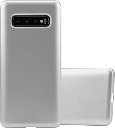 Cadorabo Hoesje geschikt voor Samsung Galaxy S10 4G in METALLIC ZILVER - Beschermhoes gemaakt van flexibel TPU silicone Case Cover