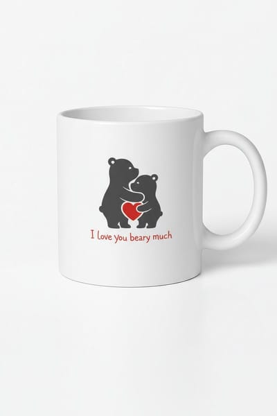 Mok 'I Love You Beary Much' | Schattige Beren Knuffel met Hart | Liefdevolle Cadeau Beker voor Mama, Papa of Kind