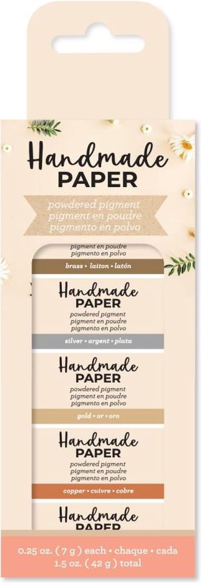 American Crafts - 6 pigment poeder metallic voor het kleuren van jouw handgeschept papier - 42 gram totaal - 34017567