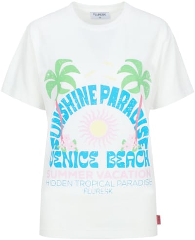 Fluresk T-shirt Nura T Shirt 26zfqf05 011658 Offwhite/dodger Blue Dames Maat - 34