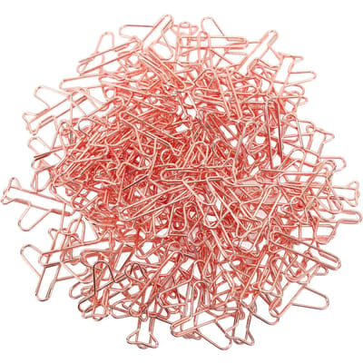 100 stuks vliegtuigvormige paperclips van metaal, lichtgewicht, multifunctioneel, schattige gevormde paperclips, bladwijzers rosé gouden kleur