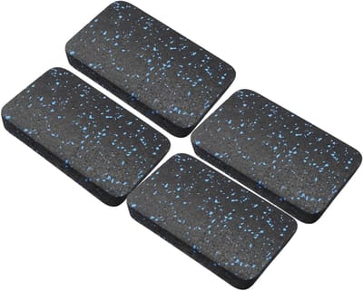 Fitnessapparatuur Mat - Oefenmat Set - Apparatuur Beschermen - Geluidsreductie Technologie - 4 Stuks - Blauw Zwart