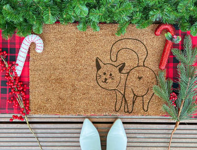 Cat | 90x60 cm | Nieuwe huis cadeau | Ingangsmat | Deurmat met stijl | Verhuizing cadeau | Praktisch & trendy | Perfect voor binnenkomst | Cadeau voor nieuwe woning