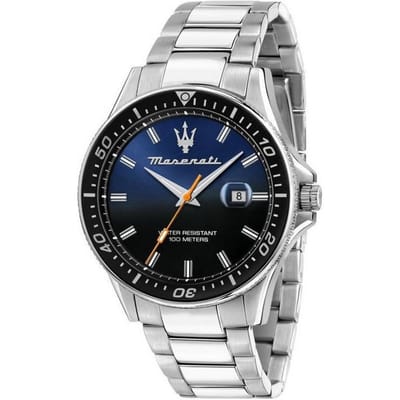 Montre Homme Maserati Sfida Acier Inoxydable Cadran Noir et Bleu Quartz R8853140001 100M gray