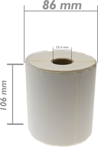 BeMatik - Rolspoel 350 zelfklevende etiketten voor thermische transfer-printer 101.6x101.6mm 20 eenheden