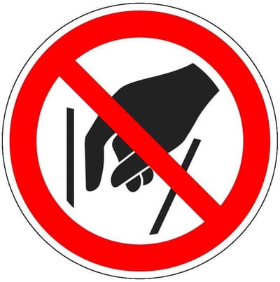 Ingrijpen verboden bord - kunststof - P015 200 mm