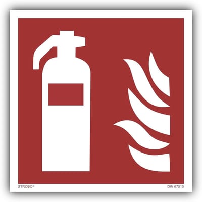 Brandblusser Bord - Veiligheidsteken Nood - Veiligheid Markeren - Extra Lang Oplichtend - 15x15 cm