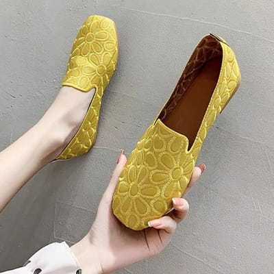Dames Flats Schoenen Slip on Opvouwbare Loafers voor Dames Vierkante Neus Enkele Schoenen Uitgeholde Mode Feest Casual Schoenen voor Dames 42