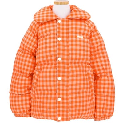 Tiny Cotton Aw24 291 P49 Vichy Korte Gewatteerde Jas Vichy Ruit Korte Gewatteerde Kinderjas AW24-291 P49 (10Y) beige