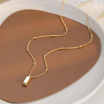 Collier Pendentif Sceau Fleur Vintage Mode Pour Femmes Collier à Chaîne Bijoux Cadeau Mariage Fête brown