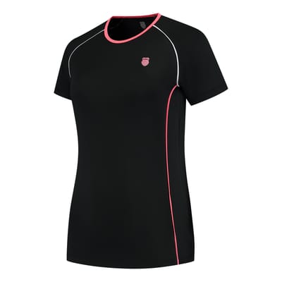 K-Swiss Hypercourt Crew T-shirt Dames-Zwart