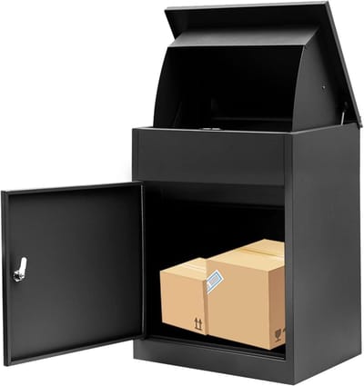 Buitenpakketbox - Grote brievenbus - Veilige pakketontvangst - Anti-diefstal slot - 58x44x36cm - Zwart