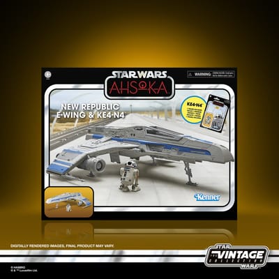 Hasbro Star Wars The Vintage Collection New Republic E-Wing & KE4-N4, Star Wars: Ahsoka Figure & Vehicle (3.75”)
