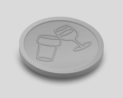 Reliëfmunten Bier en Wijn 29mm / Consumptiemunten / Betaalmunten (per 250 stuks) - ZILVER