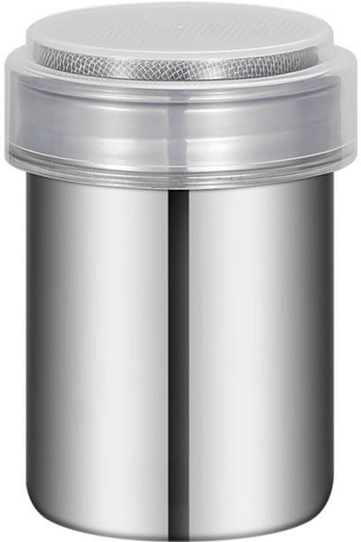 QTTVBTNA - 1 stuk Roestvrijstalen Poederstrooier - Voor Poedersuiker, Cacao & Meel - Afsluitbare Keukenstrooier voor Bakken, Koffie en Desserts - Ideaal voor Thuis, Restaurant en Camping - 5.5x5.5x8.5 cm