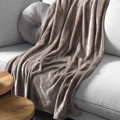 Dutch Decor - SIDNEY - plaid 140x180 cm - fleece deken - 100% gerecycled - Driftwood - taupe