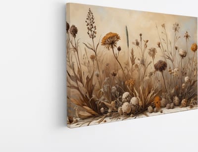 Saammp Canvas Schilderij - Bloemen - Vintage - Abstract - 30x20 - Foto op canvas - Wanddecoratie - Muurdecoratie Woonkamer - Kantoor Decoratie