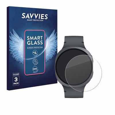 3 Stuks Savvies Screenprotector - geschikt voor Samsung Galaxy Watch 8 / 9 (44 mm) - beschermfolie glas transparant