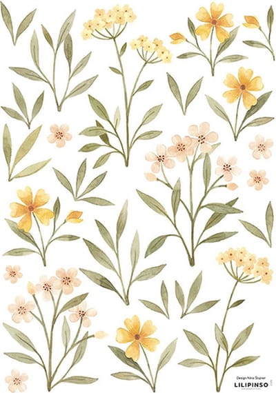 Lilipinso muurstickers Oh Deer Orange and yellow flowers