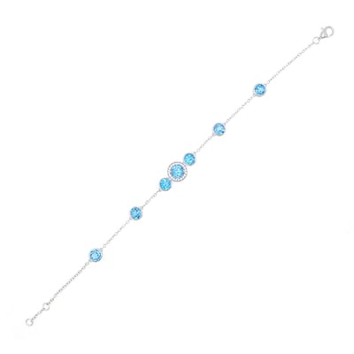 Cavill - Zilveren Armband 925 Sterling - 4,26 ct Braziliaanse Marambaia Topaas & 0,12 ct Cambodjaanse Zirkonia - Verstelbaar - Elegant Tijdloos Design