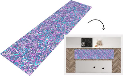 Keukenloper - Loper keuken - Paisley - Vintage - Roze - Blauw - Patroon - 200x50 cm - Keukenloper vinyl