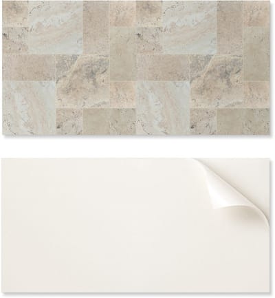 Decoratie van bedrukt vinyl voor montage zonder gereedschap, 100x50 cm, mozaïekpatroon van steen.