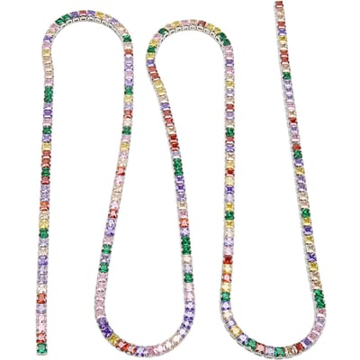 Strass Klauwketting 3.28ft Lengte 4mm Zijlengte Knipbaar DIY Handwerk Kleurrijke Strass Bies voor Decoratie white
