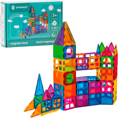 Springos® Magnetisch speelgoed - Speelgoed Kasteel - 60 Stuks - Montessori speelgoed - Speelgoed kinderen