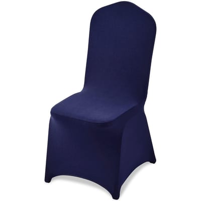 50 Pcs Navy Blue Chair Covers, Polyester Spandex Chair Cover, Stretch Slipcovers for Wedding Party Dining Banquet Flat-Front Chair Covers, Fits Chair
