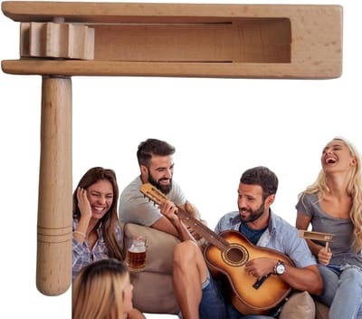 Houten Ratel Speelgoed - Geluid Maker - Feestelijke Sfeer Creëren - Stevig Houten Materiaal - 148 x 133 cm - Houtkleur