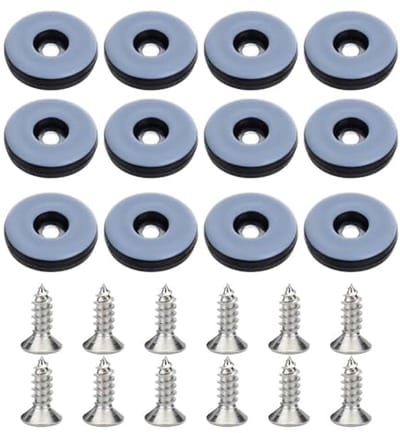 32 Pieces Teflong Glides for Screwing Diameter 22 mm Round Black Furniture Glides with 32 Stainless Steel Screws - ShopVlot