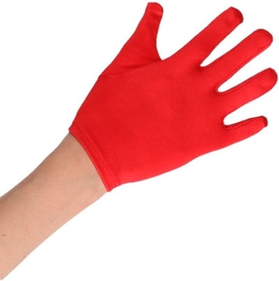 Carnaval verkleed handschoenen voor kinderen - satijn rood - polyester - kinder maat