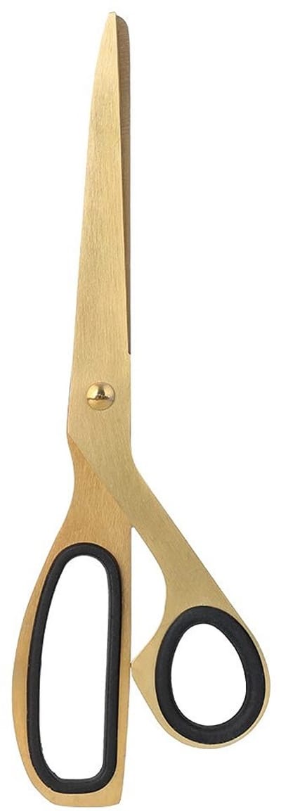 Dailygoods- Schaar Lichtgewicht Goud/Zwart - Roestvrij Staal - Asymmetrische Vorm - Elegante Decoratie - Unieke Uitstraling - Decoratieschaar