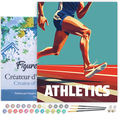 Figured'Art Schilderen op Nummer Volwassenen met lijst Sportaffiche Atletiek- Handwerk acrylverf Kit DIY Compleet - 40x50cm Canvas al ingelijst