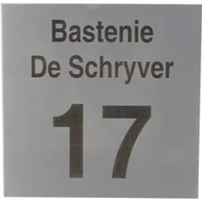 Vasp Huisnummer Met Naam Inox Maatwerk 18x18cm
