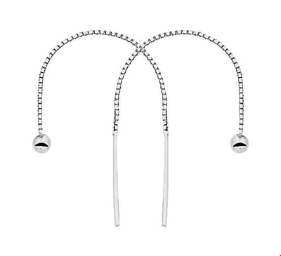 Zilver Gerhodineerde Doortrekoorbellen bolletje 1328129