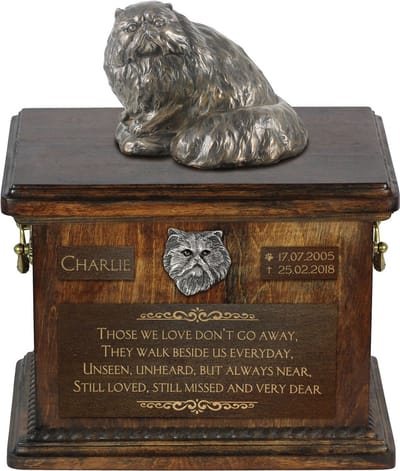 Persische urn voor kattenas met beeldje, gepersonaliseerd voor hondenras