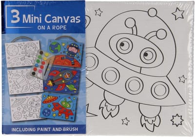 Canvas schilderset ruimte - creatieve schilderen set voor kinderen, 3 stuks.