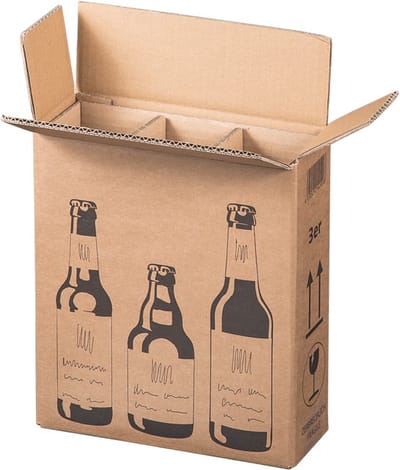 Flesverzenddoos voor 3 bierflessen 255 x 88 x 288 mm | 5 stuks